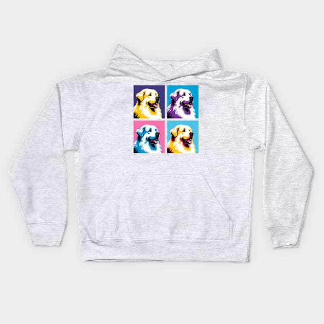 Great Pyrenees Pop Art - Dog Lovers Kids Hoodie by PawPopArt